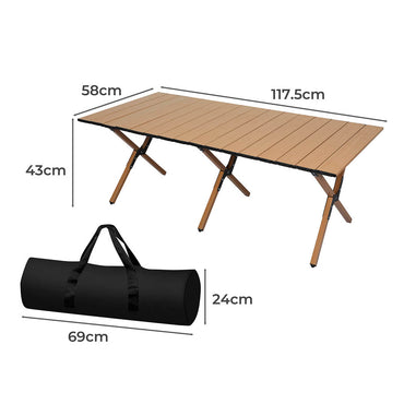 Levede Folding Camping Table Foldable Oak