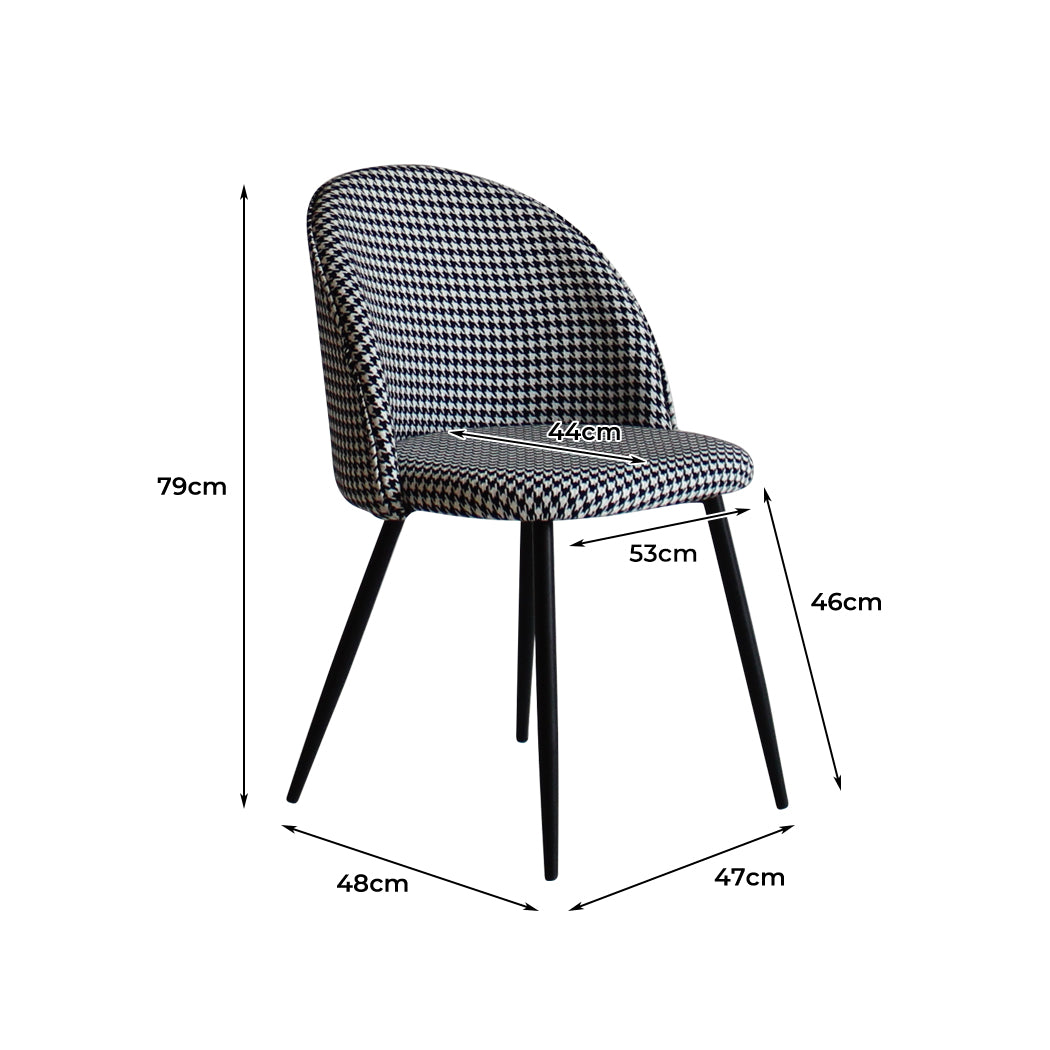 Levede 2x Dining Chairs Kitchen Cafe Black and White