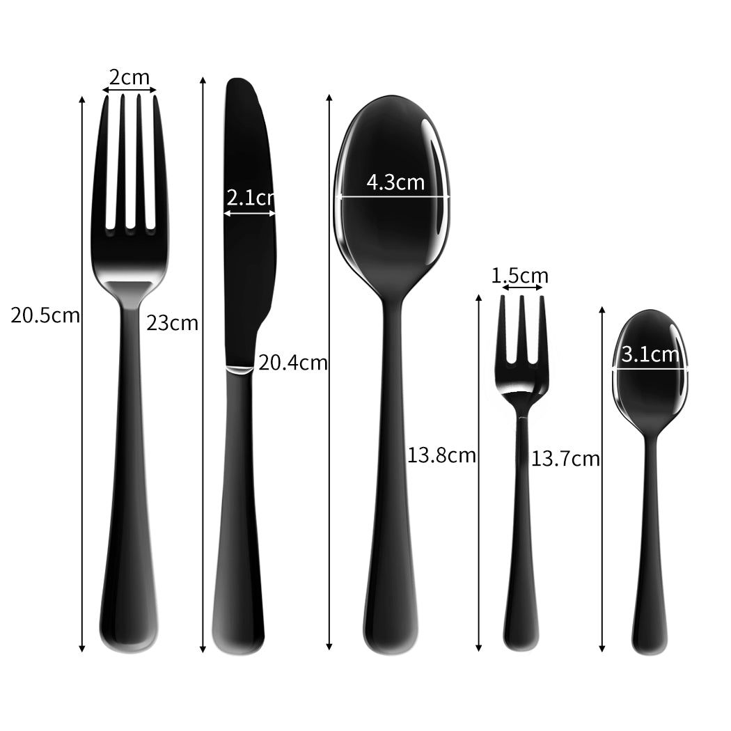 Stainless Steel Cutlery Set Travel Knife Black