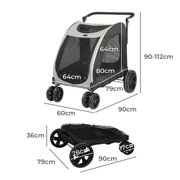 PaWz Pet Dog Stroller Pram Carrier Cat