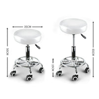 2x Levede Swivel Salon Barstool Hairdressing White