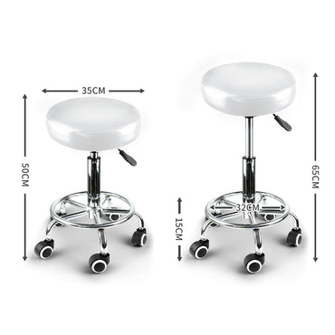 2x Levede Swivel Salon Barstool Hairdressing White