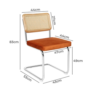 Levede 2xRattan Chair Dining Chairs Orange