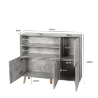 Levede Buffet Sideboard Storage Cabinet Grey
