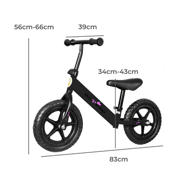 BoPeep Kids Balance Bike Ride On Toys Black