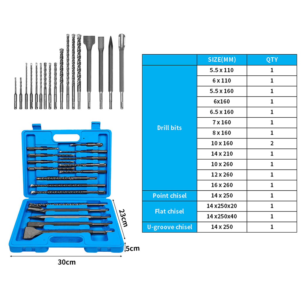 Traderight Drill Bits Set Chisel SDS