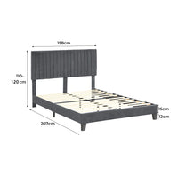 Levede Bed Frame Queen Size Mattress Grey