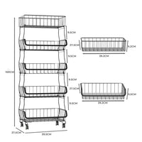 TOQUE 5 Tier Kitchen Trolley Cart Storage