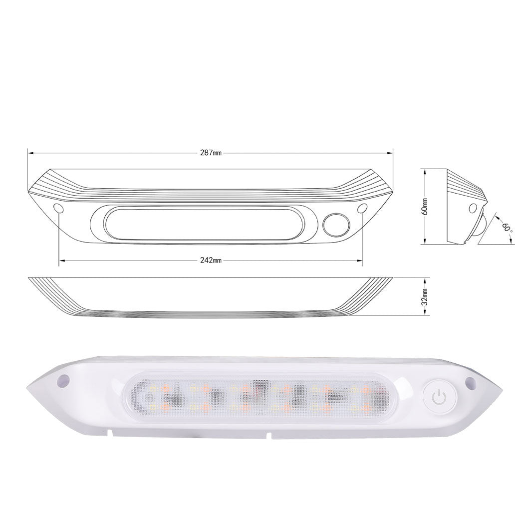 Manan Dual LED Awning Light Amber White