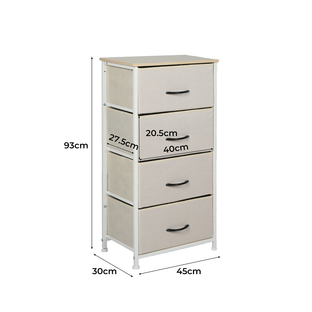 Levede Storage Cabinet Tower Chest Beige