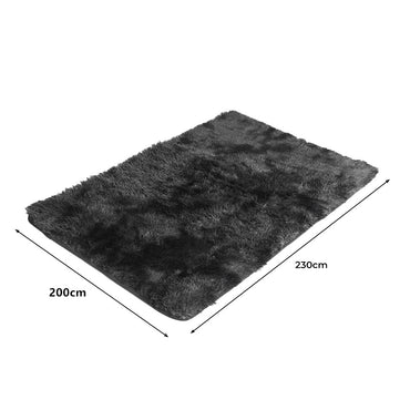 Marlow Floor Rug Shaggy Rugs Soft Large 200x230cm Black