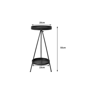 Levede Plant Stand 2 Tiers Outdoor Indoor Black Medium