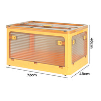 124L Storage Box Stackable Clothes Container L Orange Large