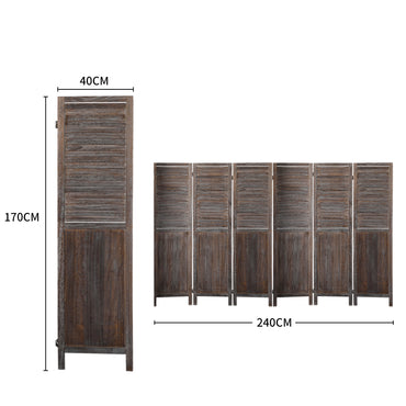 Levede 6 Panel Partition Room Divider Brown