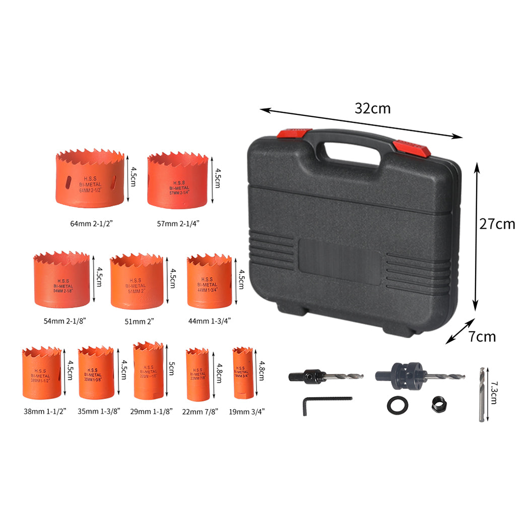 Traderight Hole Saw Set Metal Wood Cutting