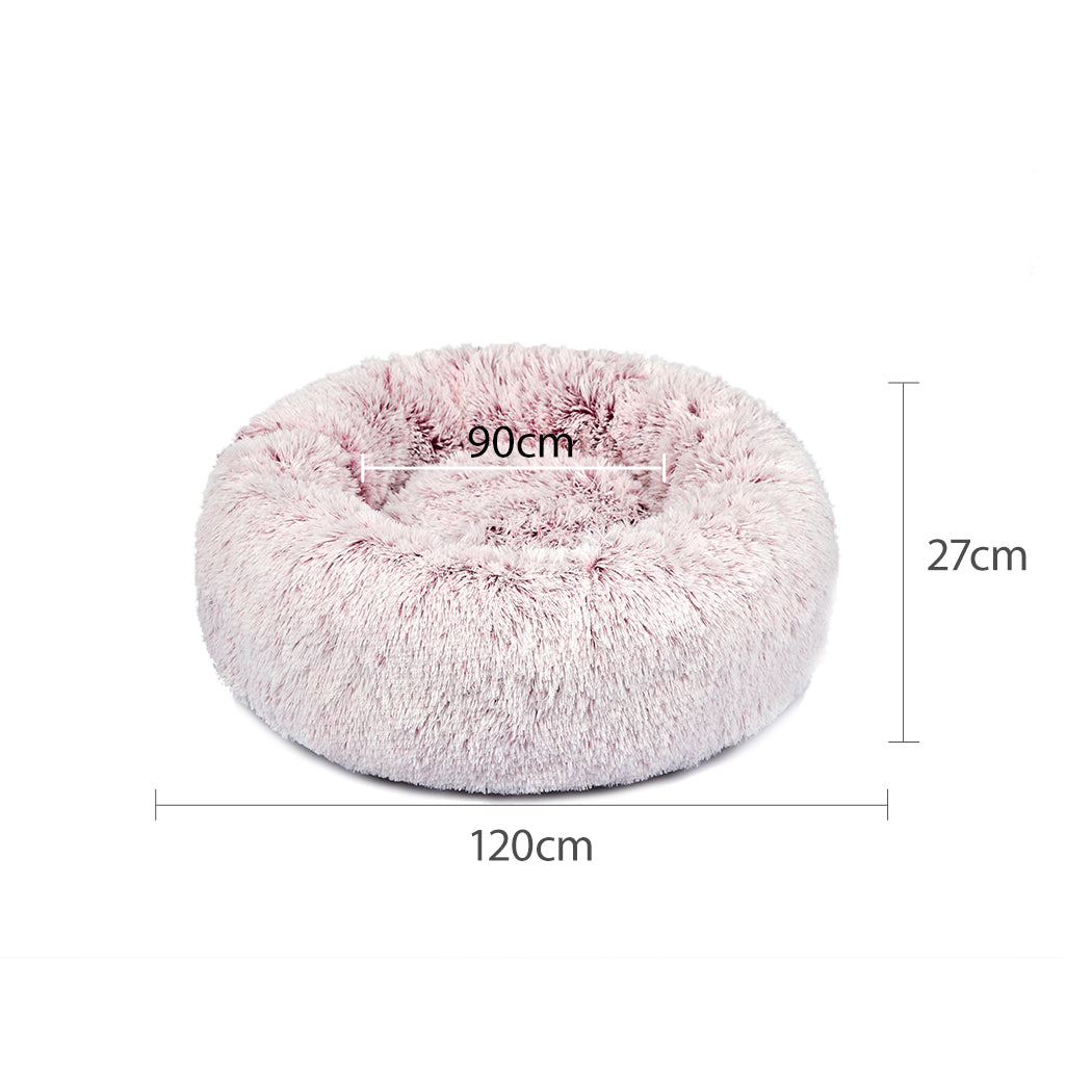 PaWz Pet Bed Cat Dog Donut Nest Calming XXL Pink XX-Large