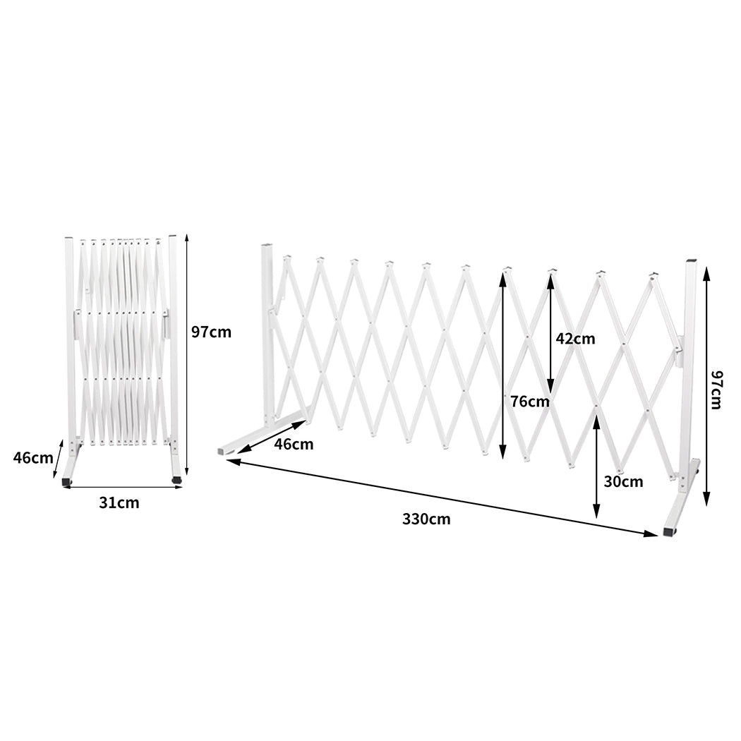 Garden Security Fence Gate Expandable White