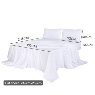 Dreamz 4pcs Queen Size 100% Bamboo Bed Sheet Set in White Colour