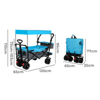 Lambu Camping Cart Garden Trolley 150KG Load Blue