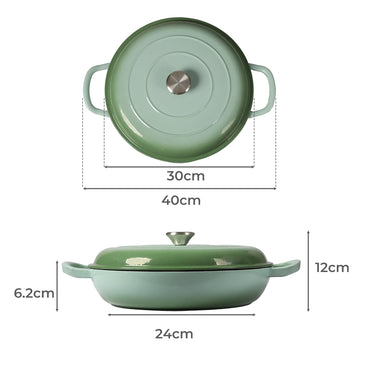 TOQUE 3.5L Enamel Dutch Oven Pan in Green Colour