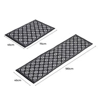 Marlow 2x Kitchen Mat Floor Rugs Area 45x180cm