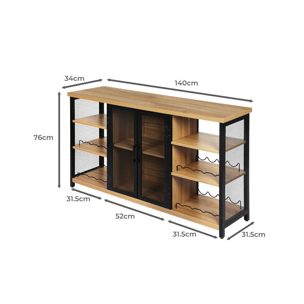 Levede Bar Cabinet Buffet Sideboard Oak