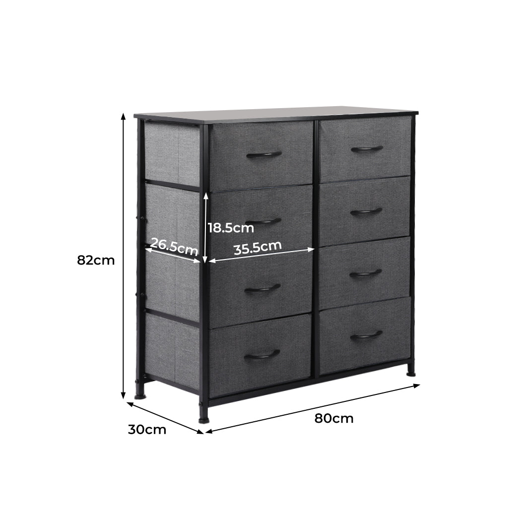 Levede Storage Cabinet Tower Chest Dark Grey