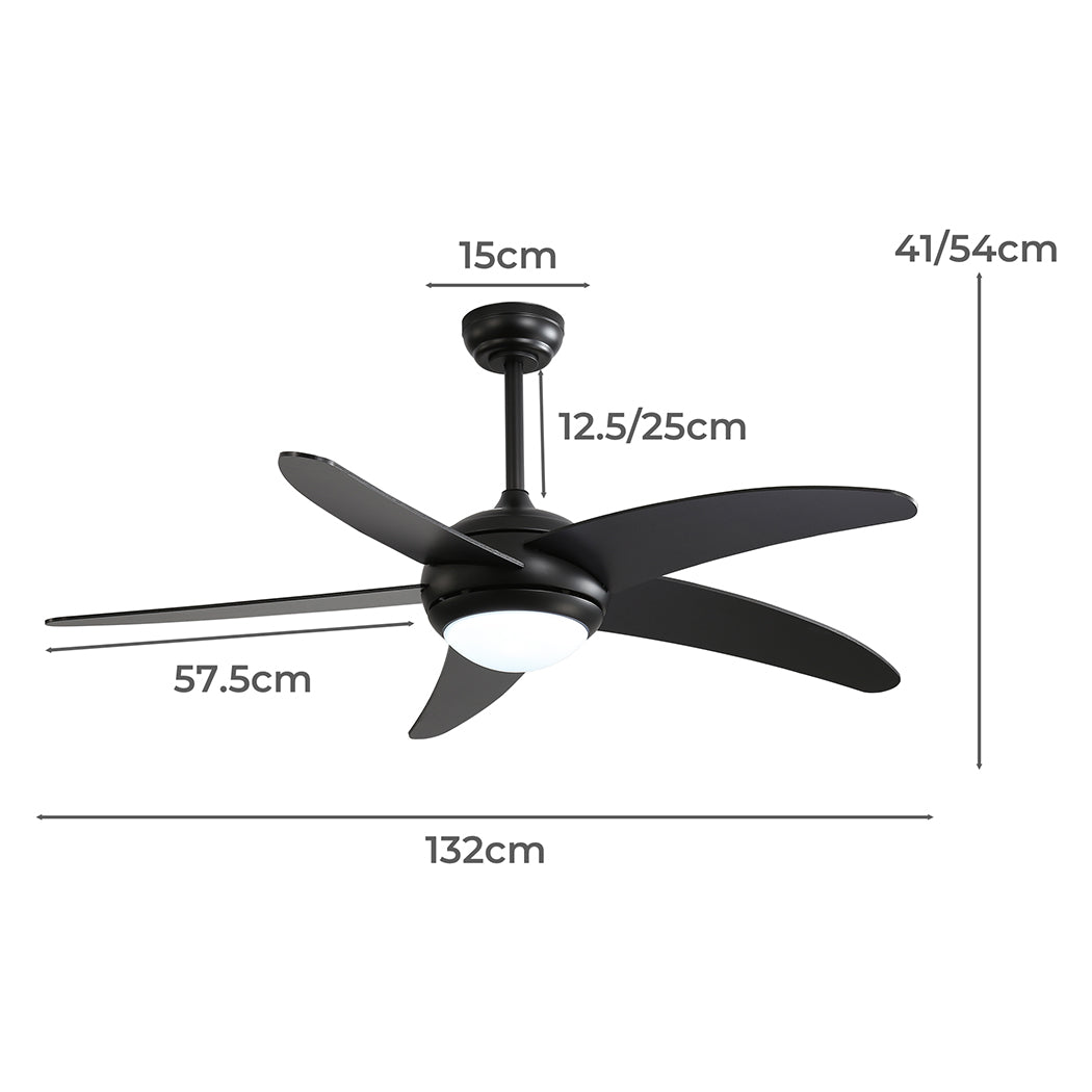 Spector 52'' Ceiling Fan LED Light DC Black