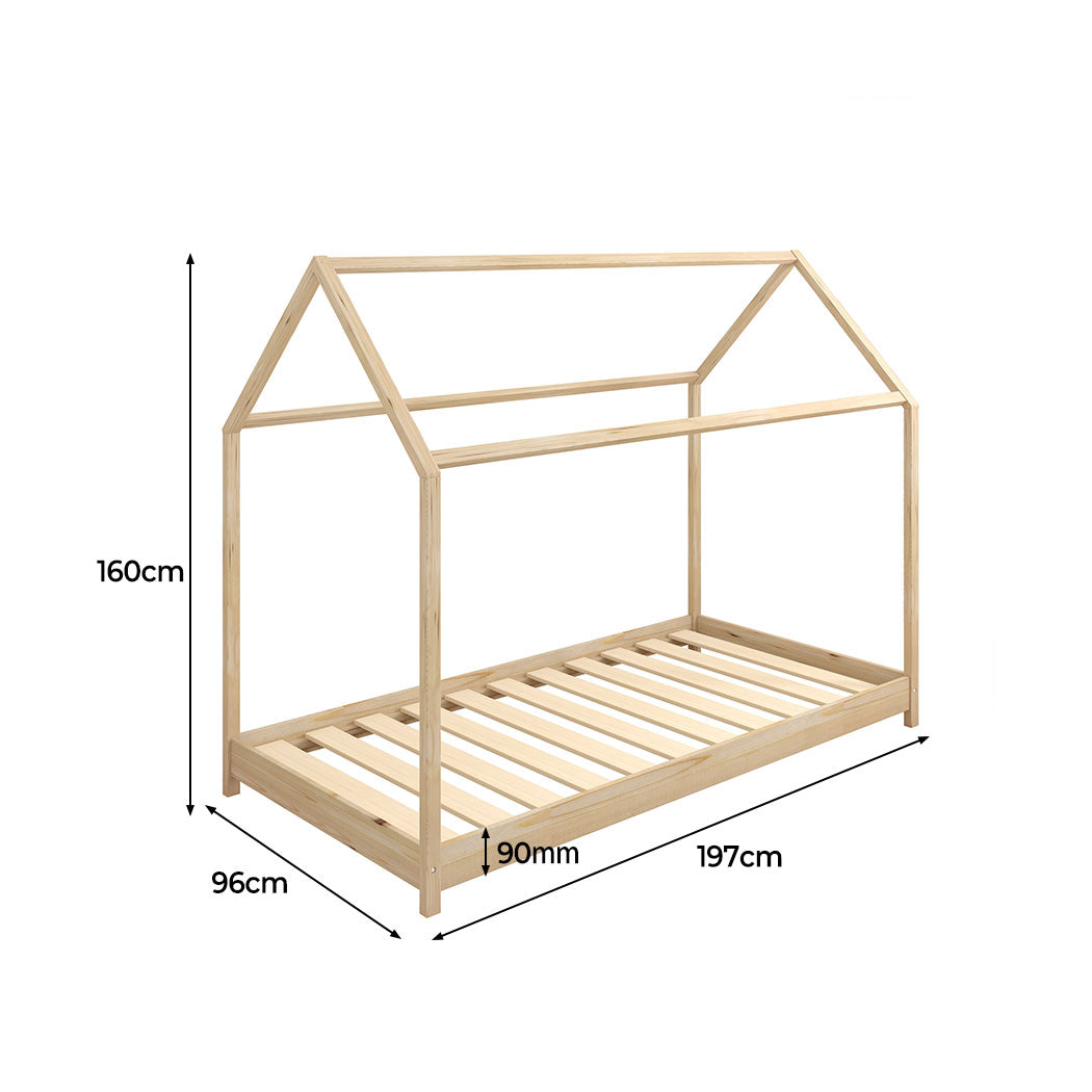 Levede Bed Frame Single Wooden Timber Nature Natural