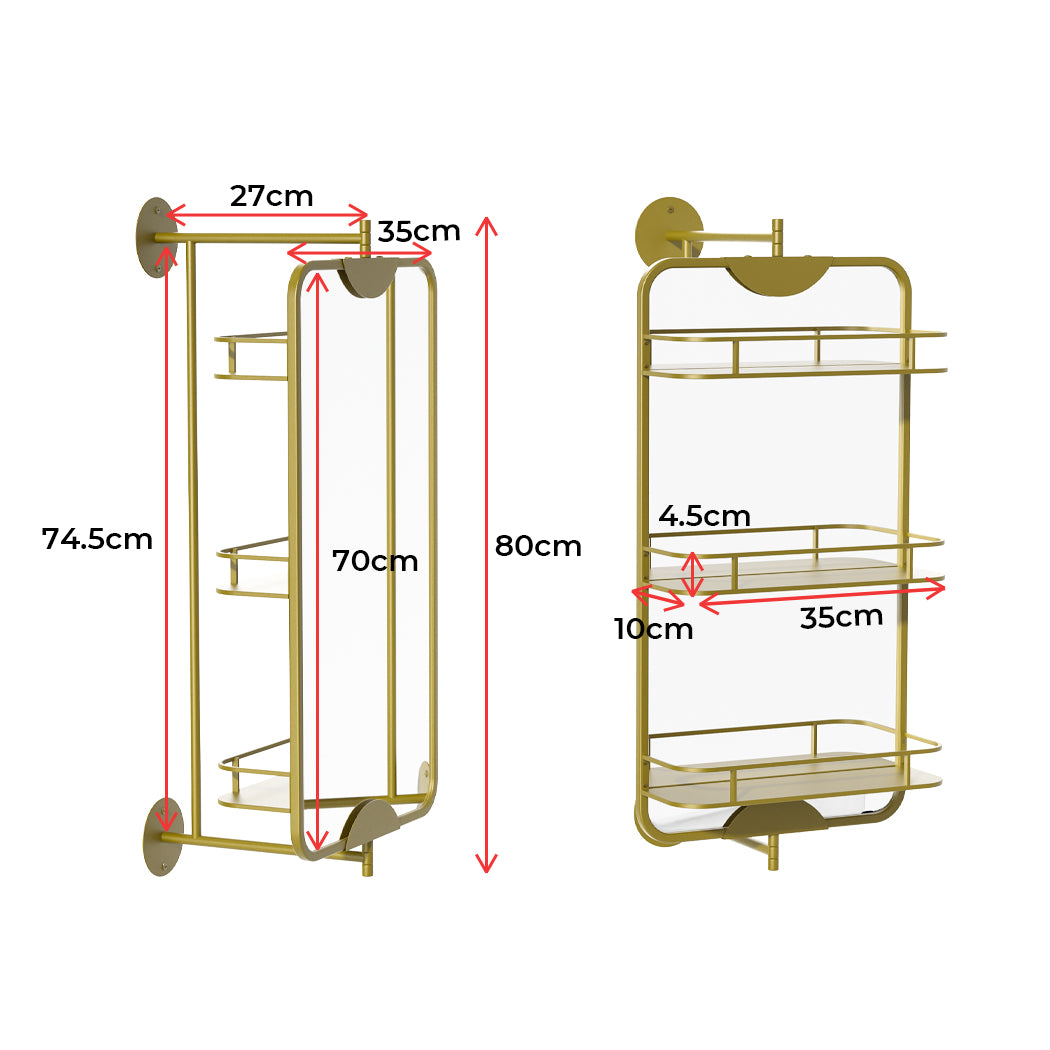 Yezi 360? Swivel Bathroom Wall Mirrors with Storage