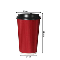 50 Pcs 16oz Disposable Takeaway Coffee Red