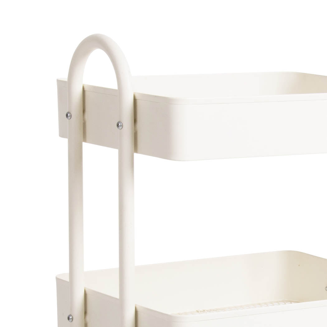 Levede 3 Tiers Kitchen Trolley Cart White