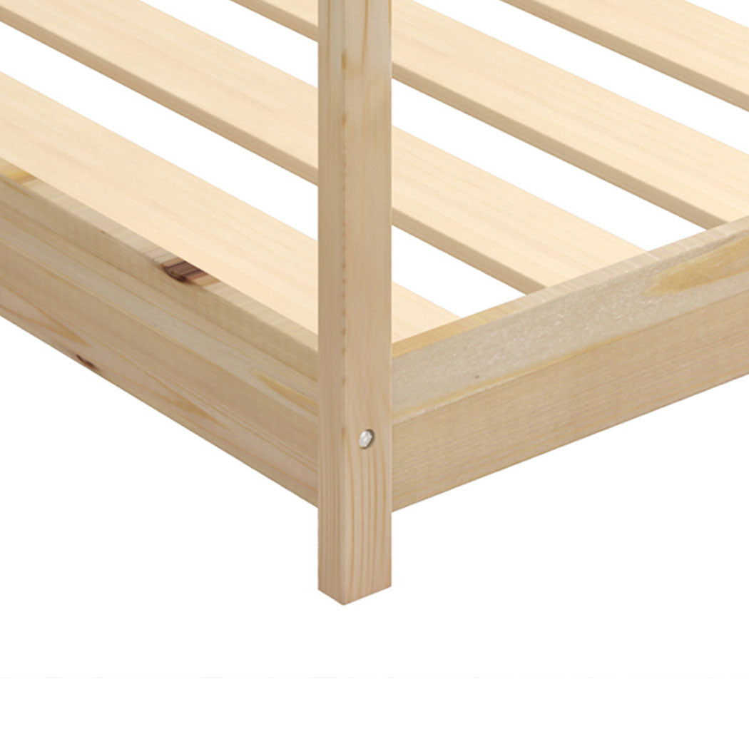 Levede Bed Frame Single Wooden Timber Nature Natural