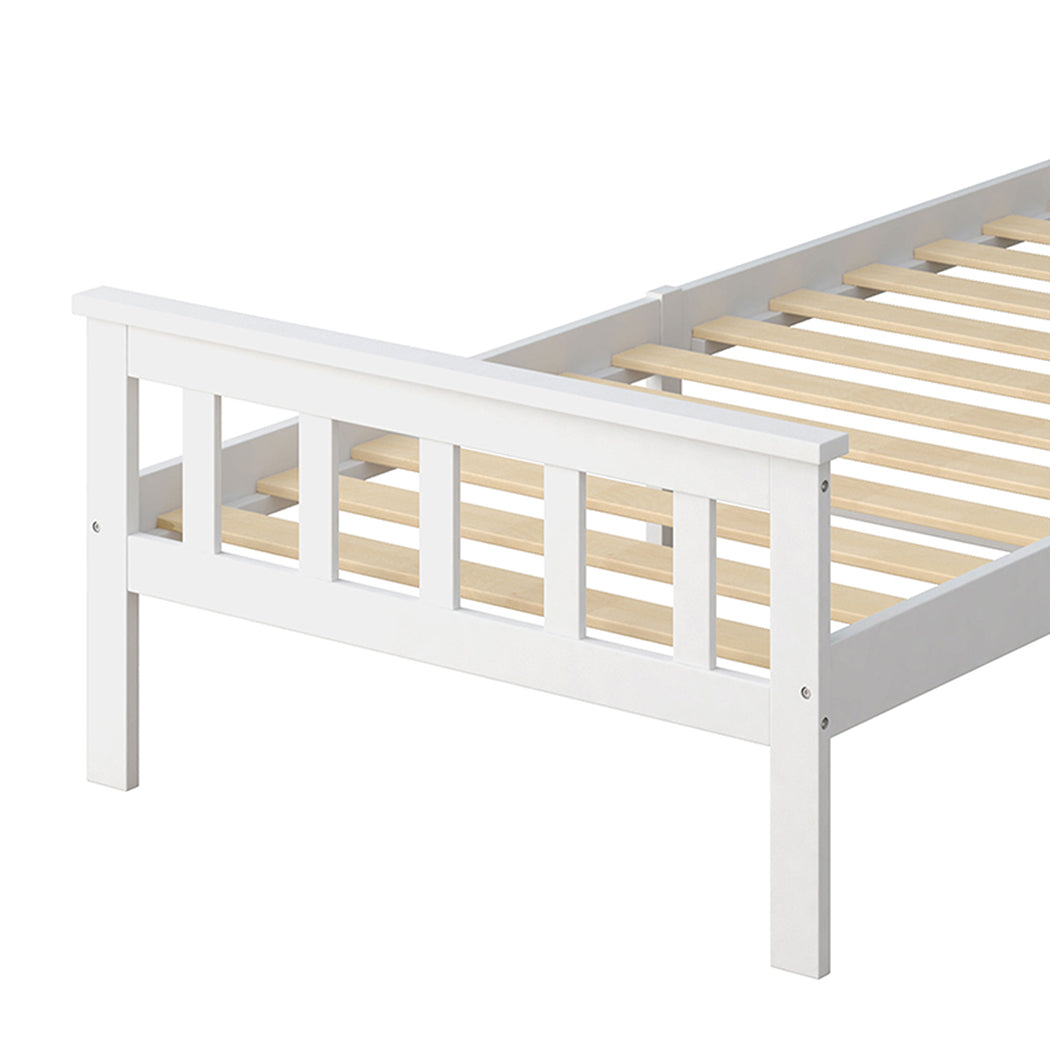 Levede Single Size Bed Frame Wooden White