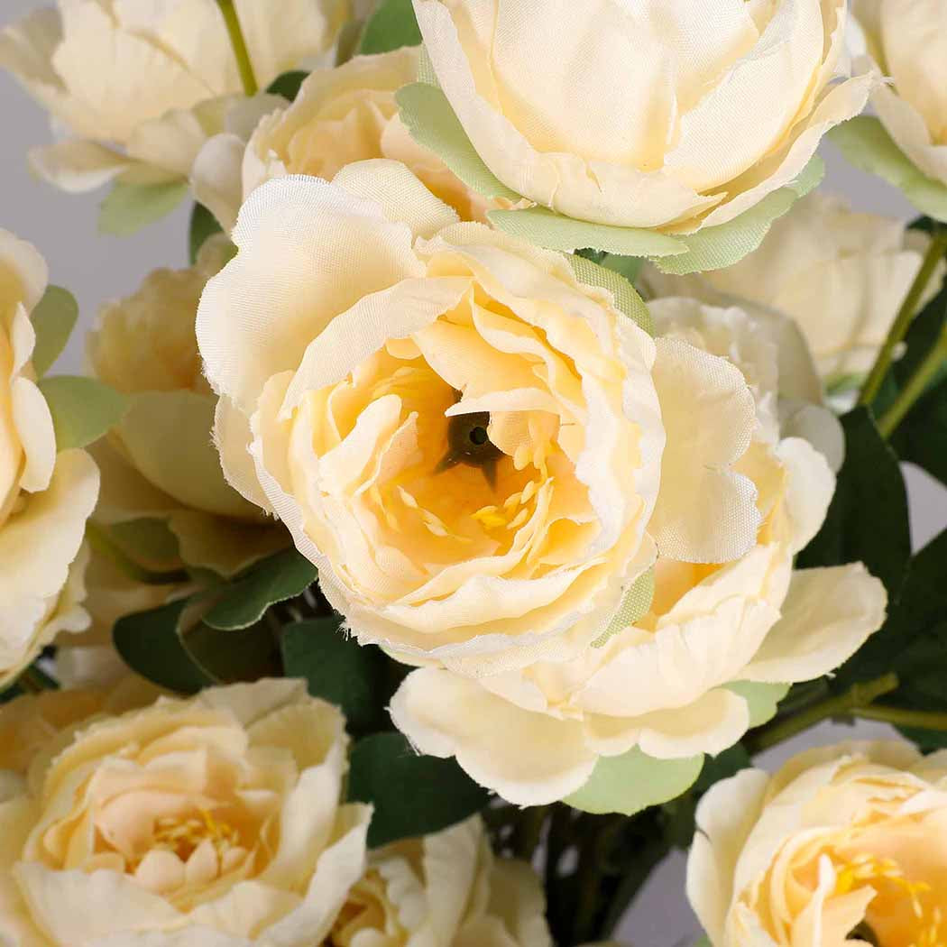 Lambu Artificial Flowers Silk Roses Yellow