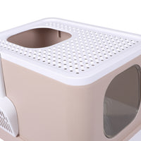 PaWz Cat Litter Box Fully Enclosed Kitty Coffee