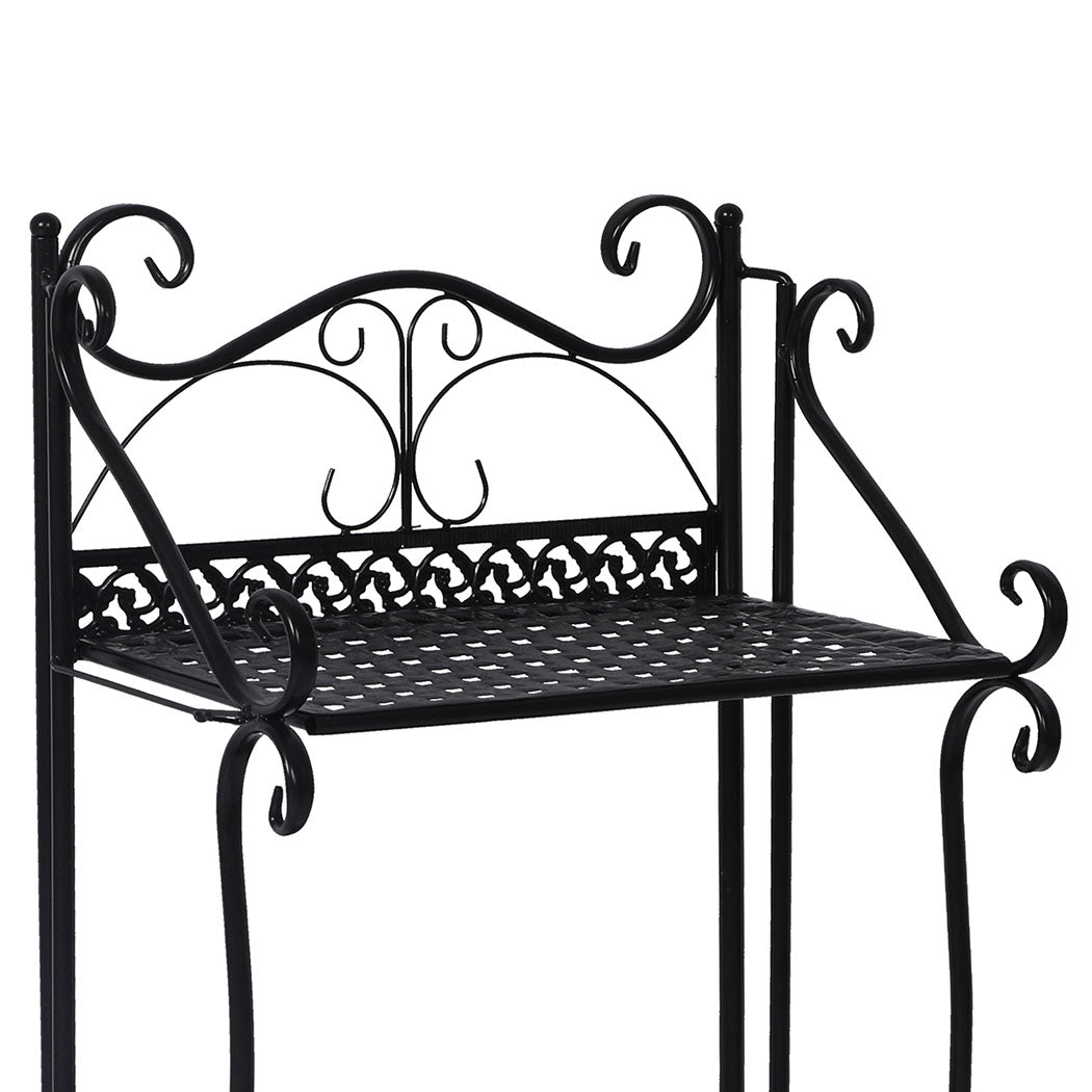 Levede Plant Stand 3 Tiers Outdoor Indoor Black