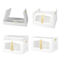 Storage Box Lid Clothes Containers Stackable Beige