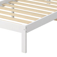 Levede Wooden Bed Frame King Single White