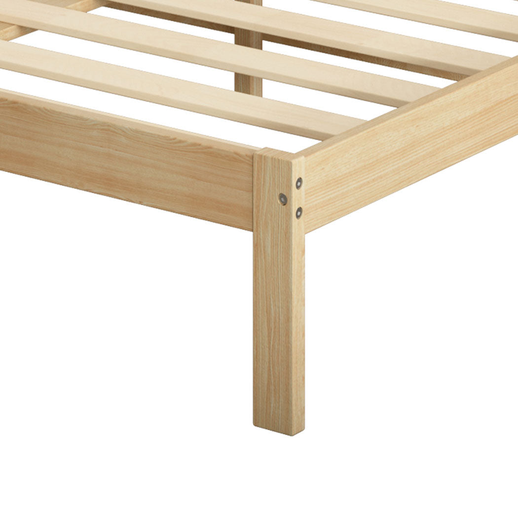 Levede Wooden Bed Frame Single Size Natural