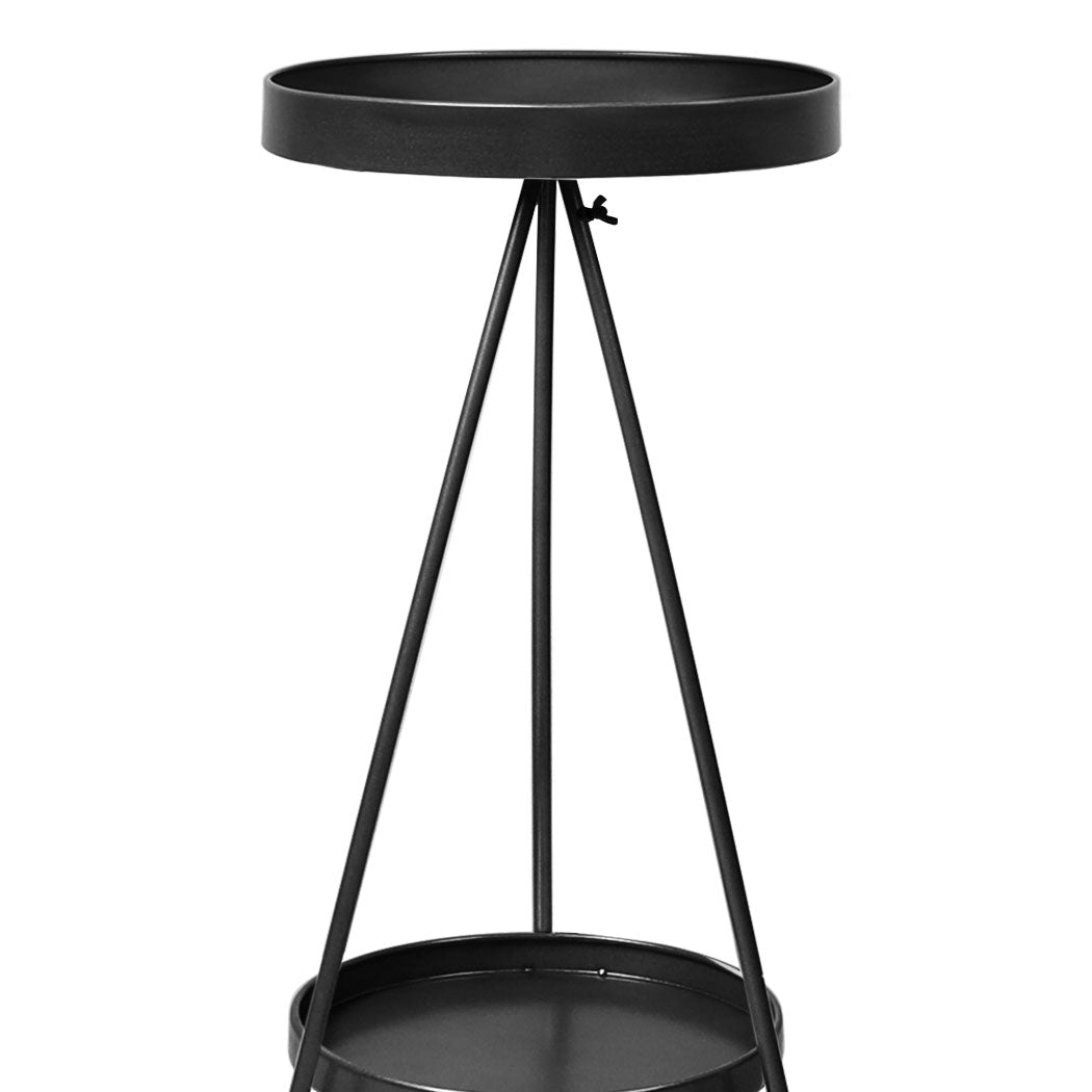 Levede Plant Stand 2 Tiers Outdoor Indoor Black Medium