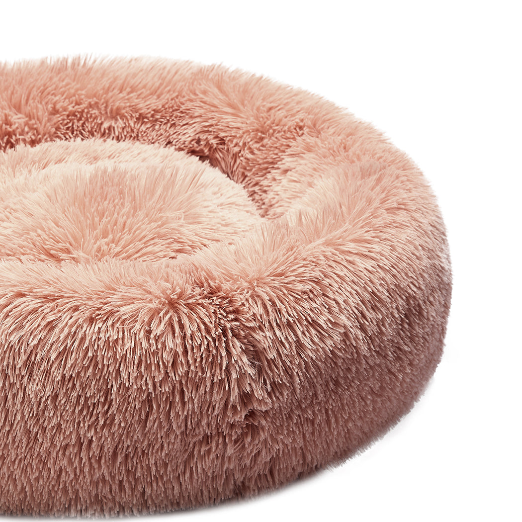 PaWz Pet Bed Cat Dog Donut Nest Calming M Pink Medium