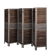 Levede Room Divider 6 Panel Folding Brown