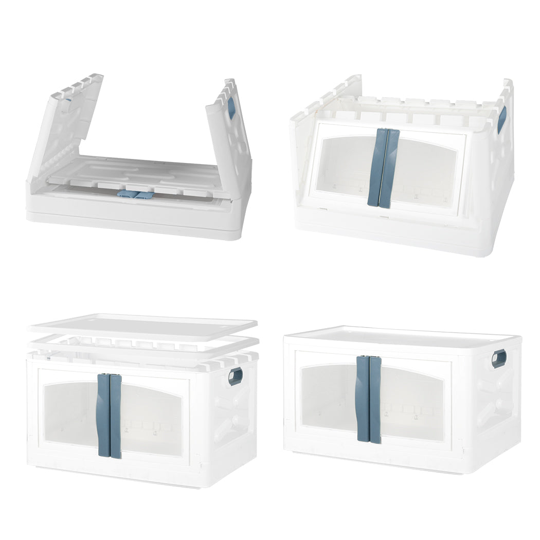 Storage Containers Lid Stackable 85L Blue