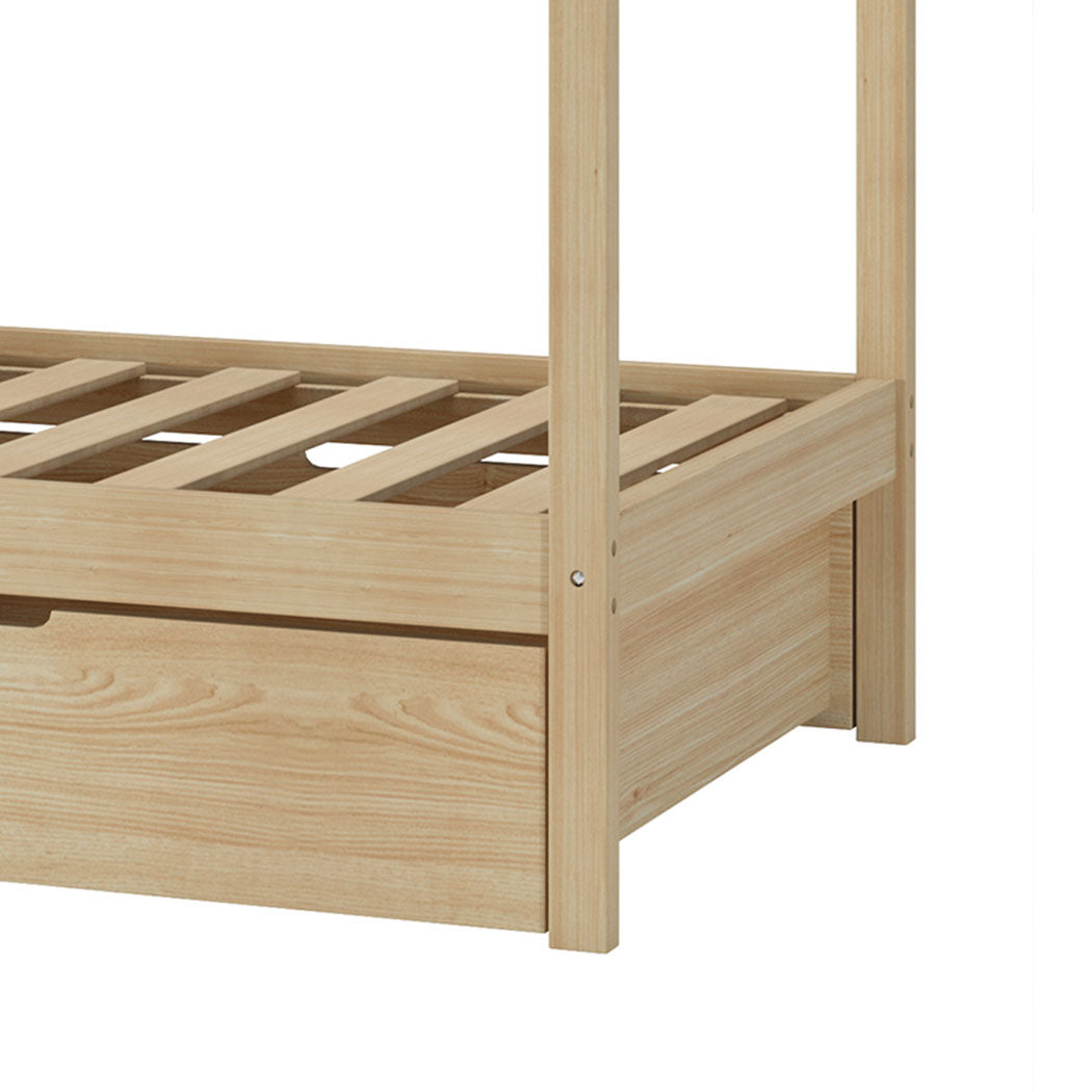 Levede Bed Frame Wooden Single Timber Natural