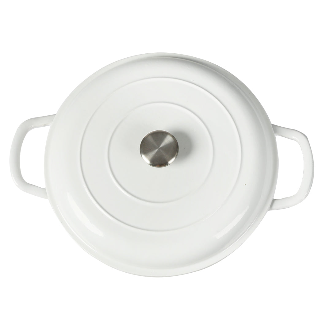 TOQUE 3.5L Enamel Dutch Oven Pan in White Colour