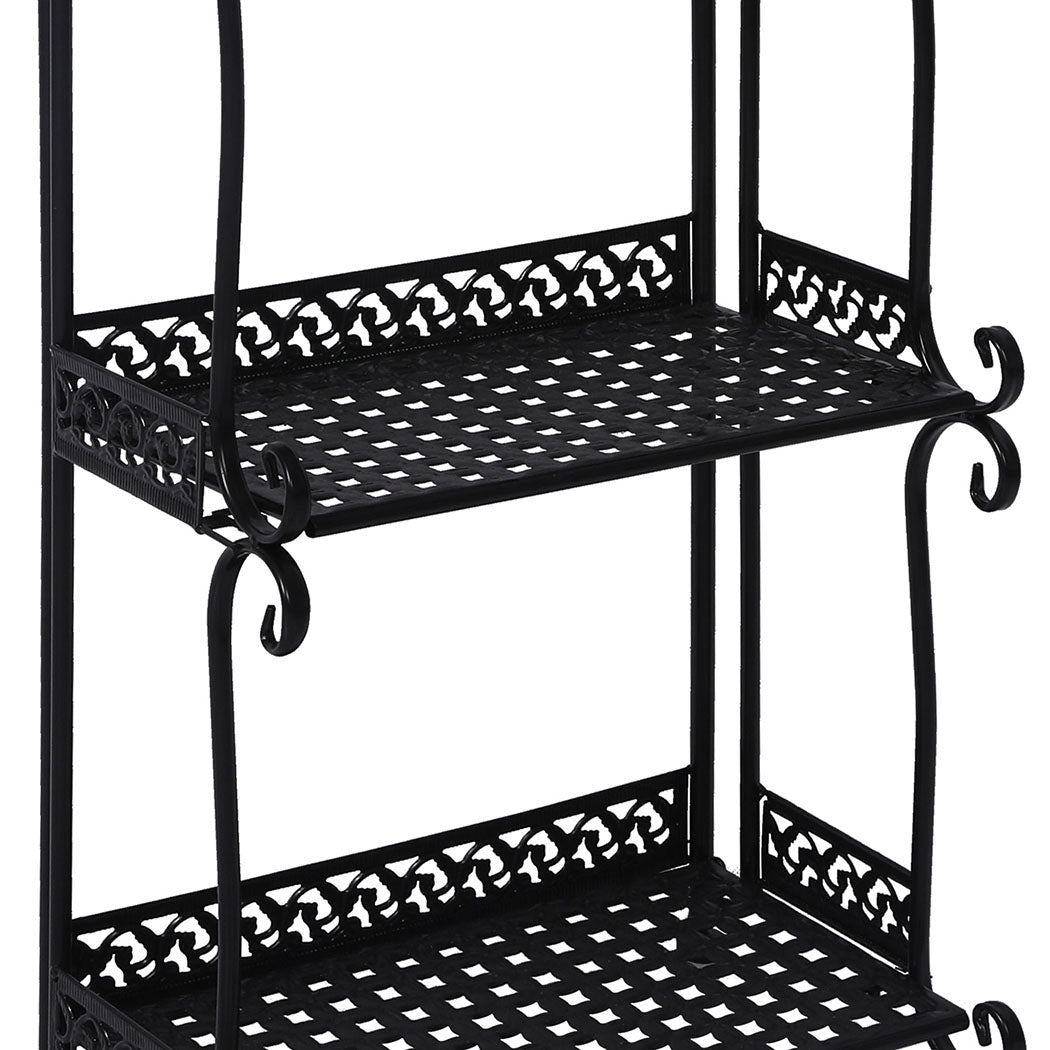 Levede Plant Stand 3 Tiers Outdoor Indoor Black