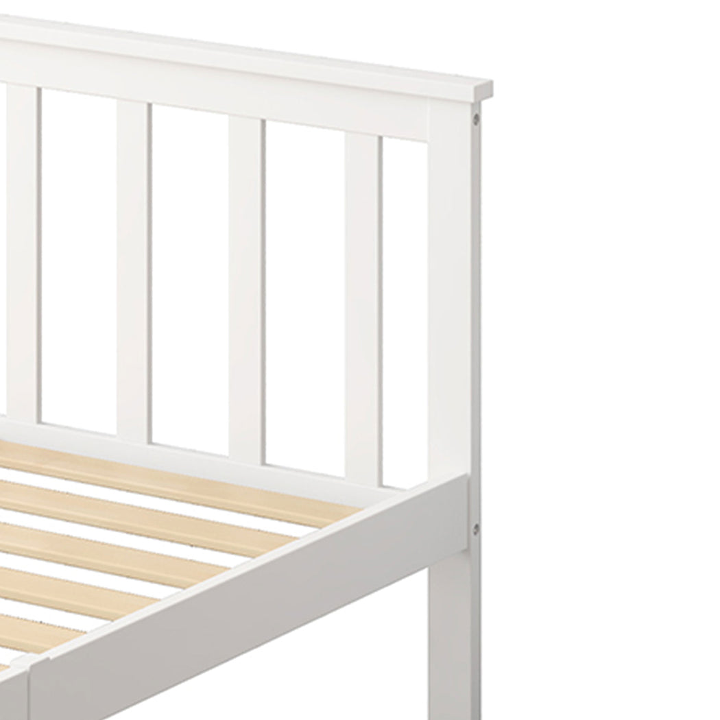 Levede Wooden Bed Frame King Single White