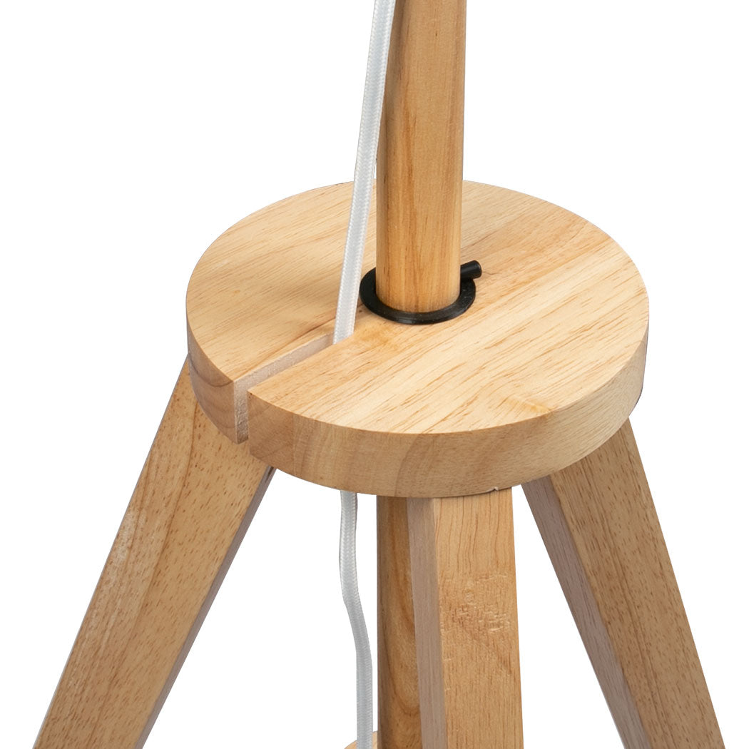 EMITTO Tripod Floor Lamp Wooden Modern Natural