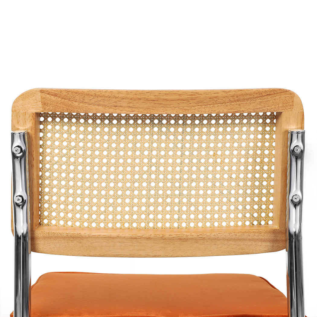 Levede 2xRattan Chair Dining Chairs Orange